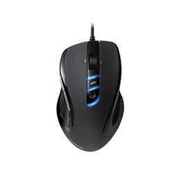 Компьютерная мышь, Gigabyte, GM-M6980X V11, Игровая, Лазерная 6000 dpi, Прорезиненные боковые вставки, Подсветка, Проводная, USB, Чёрная