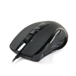 Компьютерная мышь, Gigabyte, GM-M6980X V11, Игровая, Лазерная 6000 dpi, Прорезиненные боковые вставки, Подсветка, Проводная, USB, Чёрная