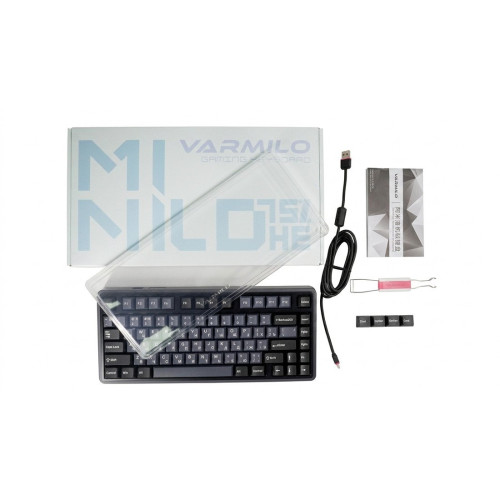 Клавиатура, Varmilo, Minilo Classic Black 75 HE, A99A120K7A5A06A080/D, Магнитная, 75%, Huano Mag Marble Switches, Проводная, USB Type-C, Частота опроса 8000 Гц, Подсветка RGB, Анг/Рус, Чёрная