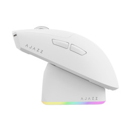 Компьютерная мышь, Ajazz, AJ139P/V3/Max/White, AJ139P V3 Max, Игровая, Оптическая, PAW3395, до 32000 DPI, Беспроводная, USB, 2,4 ГГц, Bluetooth, Белая