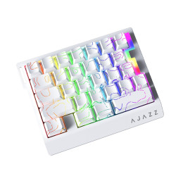 Клавиатура, Ajazz, AK029/ArcticIsle/WB, AK029, Игровая, Механическая, one-handed keypad, Arctic Isle Magnetic Switches, Проводная, USB, Подсветка RGB, Анг, Белый