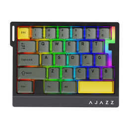 Клавиатура, Ajazz, AK029/ArcticIsle/BY, AK029, Игровая, Механическая, one-handed keypad, Arctic Isle Magnetic Switches, Проводная, USB, Подсветка RGB, Анг, Серый