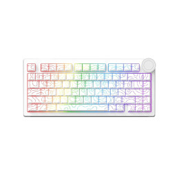 Клавиатура, Ajazz, AK820/AS/CW, AK820, Механическая, 75%, AS Shaft Switches, Проводная, USB, Подсветка, Анг/Рус, Белая