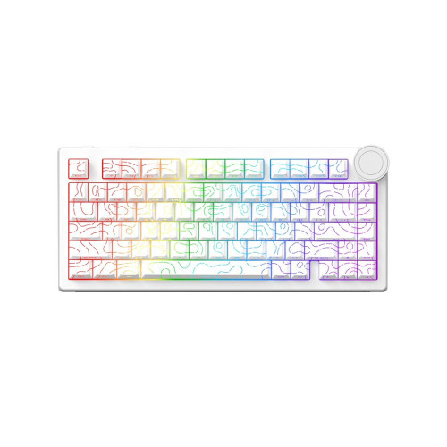 Клавиатура, Ajazz, AK820/AS/CW, AK820, Механическая, 75%, AS Shaft Switches, Проводная, USB, Подсветка, Анг/Рус, Белая