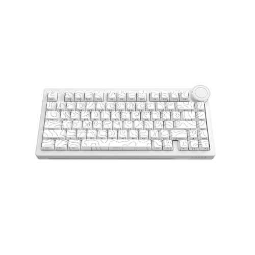 Клавиатура, Ajazz, AK820/AS/CW, AK820, Механическая, 75%, AS Shaft Switches, Проводная, USB, Подсветка, Анг/Рус, Белая