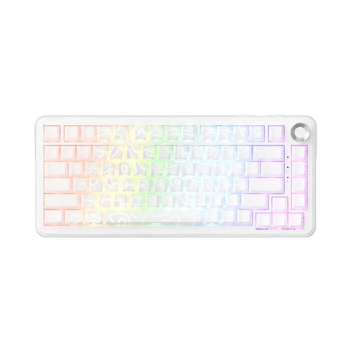 Клавиатура, Ajazz, AK820/Max/Magnetic/CW, AK820 Max, Магнитная, 75%, Magnetic Switches, Проводная, USB, Подсветка RGB, Анг/Рус, Белая