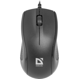 Мышь проводная Defender Optimum MB-160 (Черный), USB 2кн, 1кл-кн. Полноразмерная мышь для ПК, сенсор оптический 1000 dpi, 3 кнопки, колесо с нажатием. Длина провода 1,5 м
