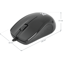 Мышь проводная Defender Optimum MB-160 (Черный), USB 2кн, 1кл-кн. Полноразмерная мышь для ПК, сенсор оптический 1000 dpi, 3 кнопки, колесо с нажатием. Длина провода 1,5 м