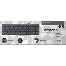 Клавиатура Defender Element HB-520 B (Черный), USB, ENG/RUS/KAZ,стандарт