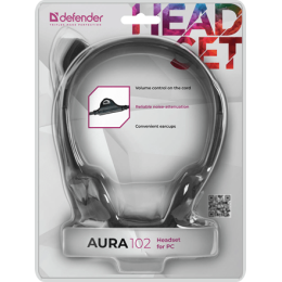 Наушники с микрофоном Defender Aura 102, стерео, 1,8 м. Самое простое и недорогое решение в выборе гарнитуры Defender. Легкая регулируемая головная стяжка повышает уровень комфорта.