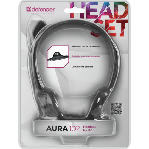 Наушники с микрофоном Defender Aura 102, стерео, 1,8 м. Самое простое и недорогое решение в выборе гарнитуры Defender. Легкая регулируемая головная стяжка повышает уровень комфорта.
