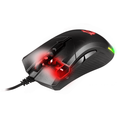 Мышь MSI Clutch GM50 USB2.0/TPE-кабель 2м/Вес 87г./RGB подсветка/Черный