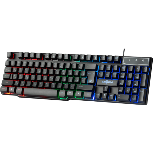 Клавиатура проводная игровая Defender Mayhem GK-360DL, ENG/RUS, USB, RGB подсветка, НОВИНКА! Отличная механическая раскладка без выкрутасов (гибрид ANSI+JIS): - длинный левый Shift и длинный BackSpace, двухэтажный Enter; - стандартные размеры и позиции ос