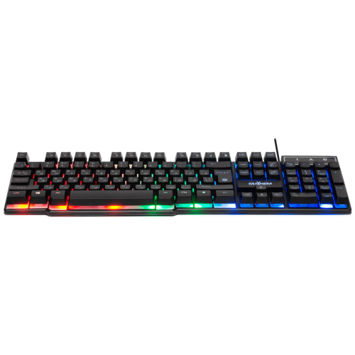 Клавиатура проводная игровая Defender Mayhem GK-360DL, ENG/RUS, USB, RGB подсветка, НОВИНКА! Отличная механическая раскладка без выкрутасов (гибрид ANSI+JIS): - длинный левый Shift и длинный BackSpace, двухэтажный Enter; - стандартные размеры и позиции ос