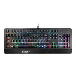 Игровая Клавиатура MSI Vigor GK20 RU, 108 клавиш, RGB SHOW,  кабель 1,8м, USB2.0. Эргономичные колпачки для клавиш. Эффект радужной подсветки. 