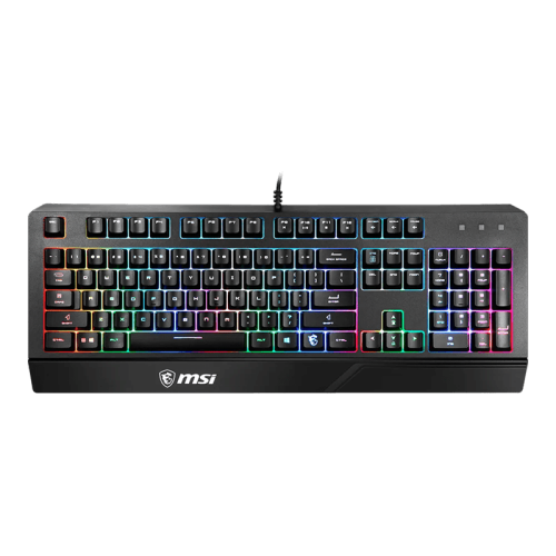 Игровая Клавиатура MSI Vigor GK20 RU, 108 клавиш, RGB SHOW, кабель 1,8м, USB2.0. Эргономичные колпачки для клавиш. Эффект радужной подсветки. "Горячие" клавиши для быстрого управления (Мультимедиа/Яркость). Водостойкая конструкция клавиатуры. Резиновые н