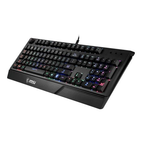 Игровая Клавиатура MSI Vigor GK20 RU, 108 клавиш, RGB SHOW, кабель 1,8м, USB2.0. Эргономичные колпачки для клавиш. Эффект радужной подсветки. "Горячие" клавиши для быстрого управления (Мультимедиа/Яркость). Водостойкая конструкция клавиатуры. Резиновые н