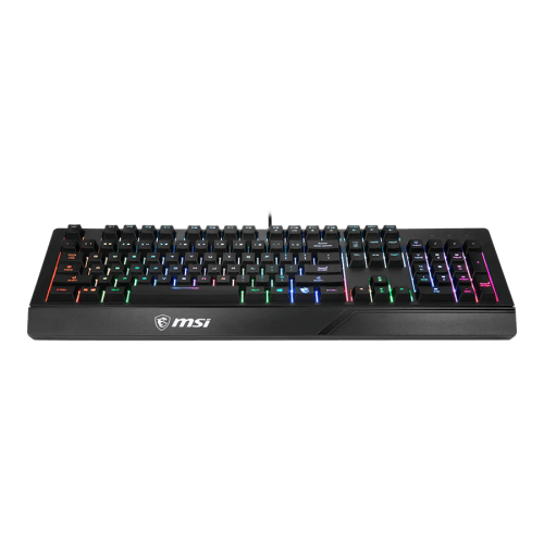 Игровая Клавиатура MSI Vigor GK20 RU, 108 клавиш, RGB SHOW, кабель 1,8м, USB2.0. Эргономичные колпачки для клавиш. Эффект радужной подсветки. "Горячие" клавиши для быстрого управления (Мультимедиа/Яркость). Водостойкая конструкция клавиатуры. Резиновые н