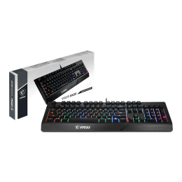 Игровая Клавиатура MSI Vigor GK20 RU, 108 клавиш, RGB SHOW,  кабель 1,8м, USB2.0. Эргономичные колпачки для клавиш. Эффект радужной подсветки. 
