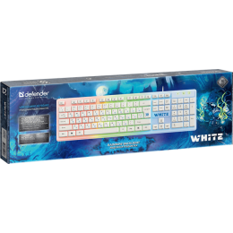 Клавиатура Defender White GK-172 (Белый), проводная, USB, ENG/RU, стандарт