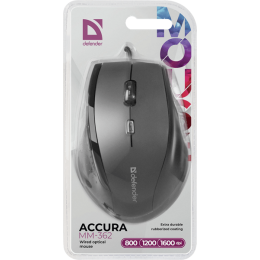 Мышь проводная Defender Accura MM-362 черный,6 кнопок, 800-1600 dpi, НОВИНКА!