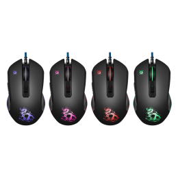 Мышь проводная игровая оптическая Defender Sky Dragon GM-090L (черный),USB, 6 кн. + колесо, 800-3200. Редактор макросов. Эмуляция клавиш клавиатуры. 4 режима разрешения мыши. Широкое прорезиненное колесо прокрутки шириной 8 мм с подсветкой, Высокопрочный 