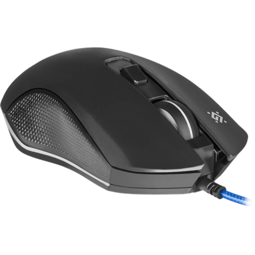 Мышь проводная игровая оптическая Defender Sky Dragon GM-090L (черный),USB, 6 кн. + колесо, 800-3200. Редактор макросов. Эмуляция клавиш клавиатуры. 4 режима разрешения мыши. Широкое прорезиненное колесо прокрутки шириной 8 мм с подсветкой, Высокопрочный
