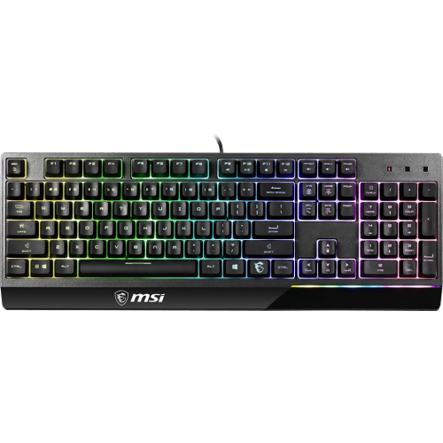 Игровая Клавиатура MSI Vigor GK30 RU Плунжерные переключатели. Позолоченный коннектор и кабель 1.8 м, USB 2.0, 12+ млн. нажатий. Шоу подсветки до 10 возможных эффектов в 6 разных зонах. Управление подсветкой. Водостойкое покрытие. Цвет: Черный