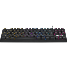 Клавиатура проводная игровая механическая Defender Blitz GK-240L RU,Rainbow (Черный), USB, ENG/RU, механические переключатели OUTEMU Blue, 12 режимов подсветки, подсветка символов и клавиш, технология Double injection,