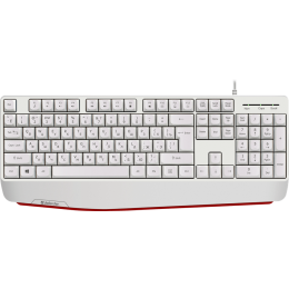 Клавиатура USB Defender Atom HB-546 (Белый), проводная, USB, ENG/RU, подставка под запястье, стандарт