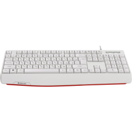 Клавиатура USB Defender Atom HB-546 (Белый), проводная, USB, ENG/RU, подставка под запястье, стандарт