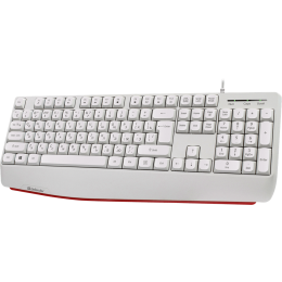 Клавиатура USB Defender Atom HB-546 (Белый), проводная, USB, ENG/RU, подставка под запястье, стандарт