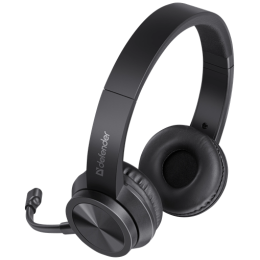 Наушники с микрофоном Defender Tune 150, черный, проводные, закрытые, накладные, регулятор громкости, кабель 1.8 метров