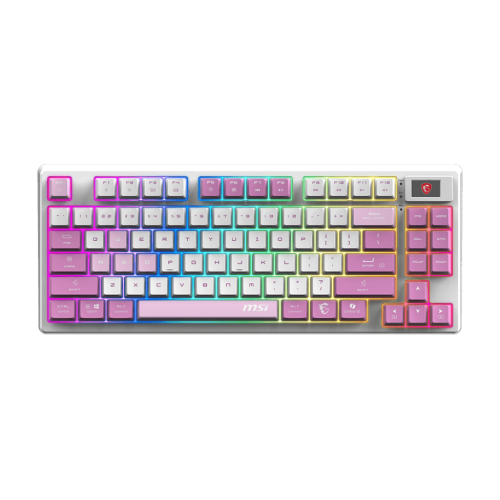 Игровая Клавиатура MSI FORGE GK600 TKL W VIOLET RU, Механическая/WIFI/BT/USB2.0/RGB/83кл./1.8м