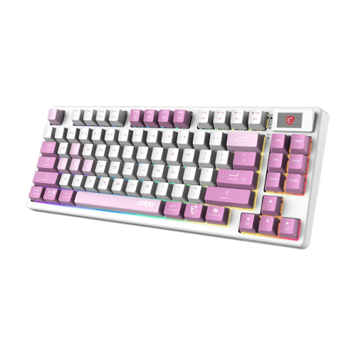 Игровая Клавиатура MSI FORGE GK600 TKL W VIOLET RU, Механическая/WIFI/BT/USB2.0/RGB/83кл./1.8м