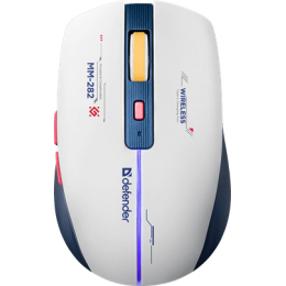 Мышь Defender Dila MM-282, белый+синий, 5 + колесо-кнопка, 1200/1500/1800 dpi