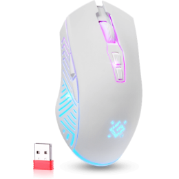 Мышь Defender Pandora GM-502, белый, 6 + колесо-кнопка, 1200/2400/3200 dpi