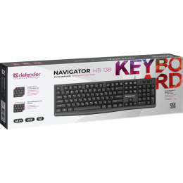 Клавиатура USB Defender Navigator HB-138 (Черный), проводная, USB, ENG/RU, стандарт
