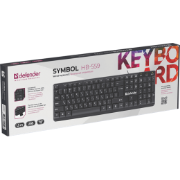 Клавиатура USB Defender Symbol HB-559 (Черный), проводная, USB, ENG/RU, стандарт