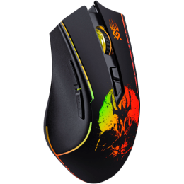 Мышь Defender Kronos GM-695, беспроводная, черный, 6 + колесо-кнопка, 1000/1200/1600 dpi