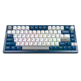 Клавиатура беспроводная Montech MK PRO 75 FY Bluetooth 5.2/Wireless 2.4 GHz/USB (кабель 1,8 м), Hot-swappable, RGB-Lighting Mode, Ergonomic Design, ENG/RUS, механическая, тип свитчей - Gateron Yellow Pro 3.0, цвет - синий/белый
