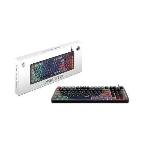 Игровая Клавиатура MSI FORGE GK110 RU, USB 2.0, 98кл, мембранная, кабель 1,5м (отсоединяемый) Черный