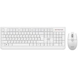 Клавиатура + мышь Acer OCC401 клав:белый мышь:белый USB беспроводная Multimedia