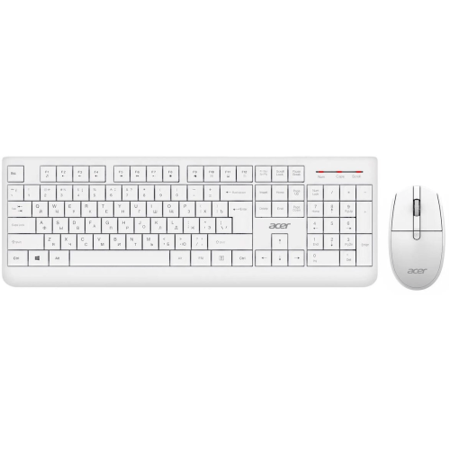 Клавиатура + мышь Acer OCC401 клав:белый мышь:белый USB беспроводная Multimedia