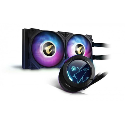 СЖО GIGABYTE AORUS WATERFORCE X 240, 2xARGB FAN 120mm, LCD Display, Intel 1200,1700, AMD TR4, AM5, AM4, sTRX4