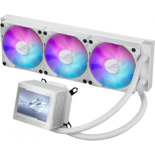 СЖО ASUS ROG Ryujin III 360 ARGB WHT Extreme, Asetekapos;s Emma Gen8 V2 Pump, magnetic ROG ARGB fans, LCD DISPLAY, WHITE,BOX
