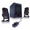 Акустическая система, Microlab, M-111, 2.1, 12Вт (3Вт*2+6Вт), Выход 2RCA, Вход 3,5 MiniJack, Проводной пульт ДУ, Чёрный