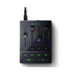 Микшерный пульт, Razer Audio Mixer, RZ19-03860100-R3M1, 10Гц - 20кГц, Преобразование А/Ц и Ц/А: 24бита при 48кГц, Динамический диапазон: > 110дБ, Соотношение «сигнал-шум»: > 100дБ, КНИ+шум: < –-90дБ, Взаимные помехи каналов: < –-90дБ, Аналоговый аудиомикш