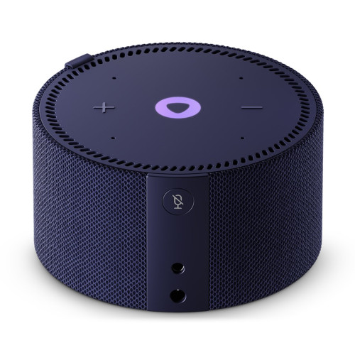 Умная колонка, Яндекс, YNDX-00020B, Яндекс Станция Мини с часами, 10Вт, 1 динамик, 4 микрофона, 150–20 000 Гц, Wi-Fi (2,4–5 ГГц), Bluetooth 5.0, AUX OUT, синий сапфир