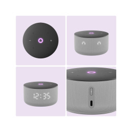 Умная колонка, Яндекс, YNDX-00027GRY, Яндекс Станция Мини 3 с Алисой, YaGPT, 12Вт, 1 динамик, 3 микрофона, 110-16 000 Гц, Wi-Fi (2,4–5 ГГц), Bluetooth 5.0, Серый